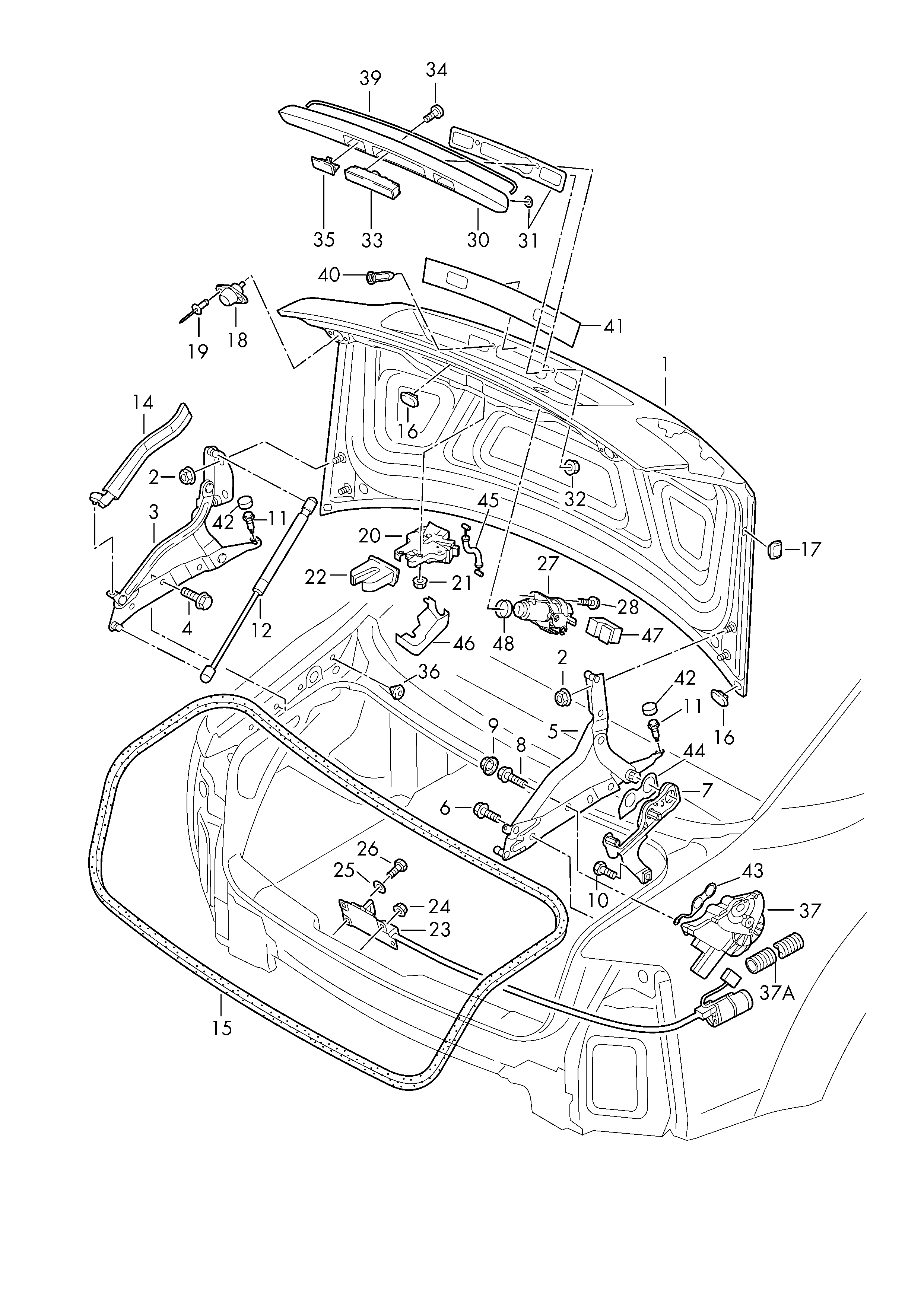 AUDI 4E0 827 551 A - Газов амортисьор, багажно / товарно пространство vvparts.bg