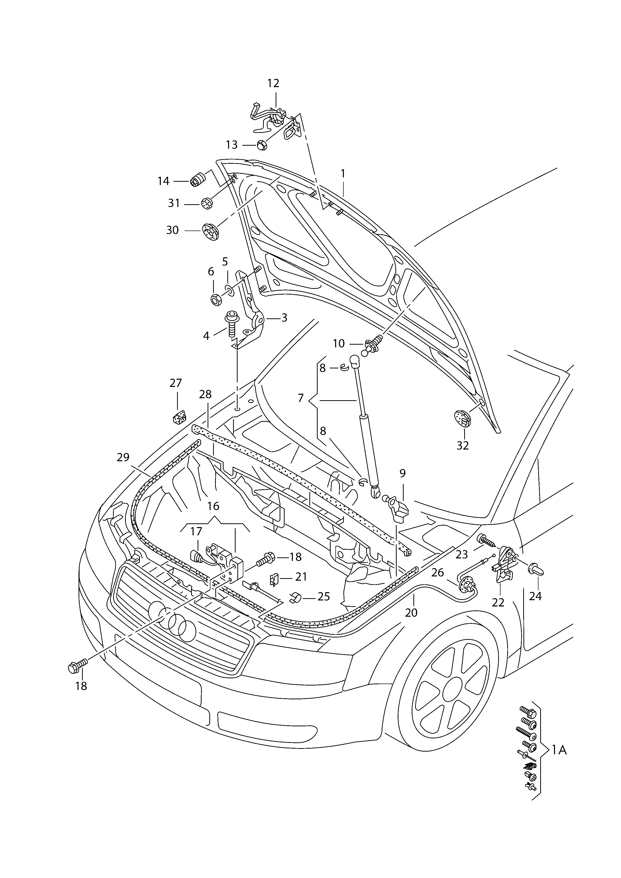 AUDI 8P0 823 359 - Газов амортисьор, капак на двигателя vvparts.bg