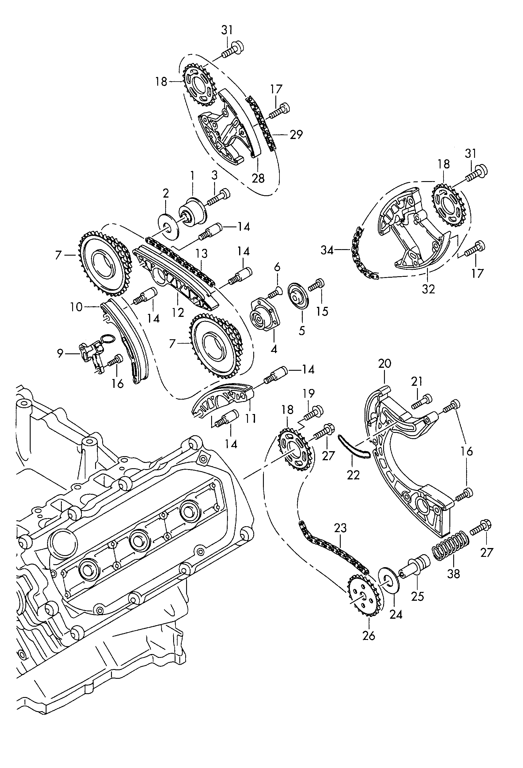 VAG 059 109 229 K - Комплект ангренажна верига vvparts.bg