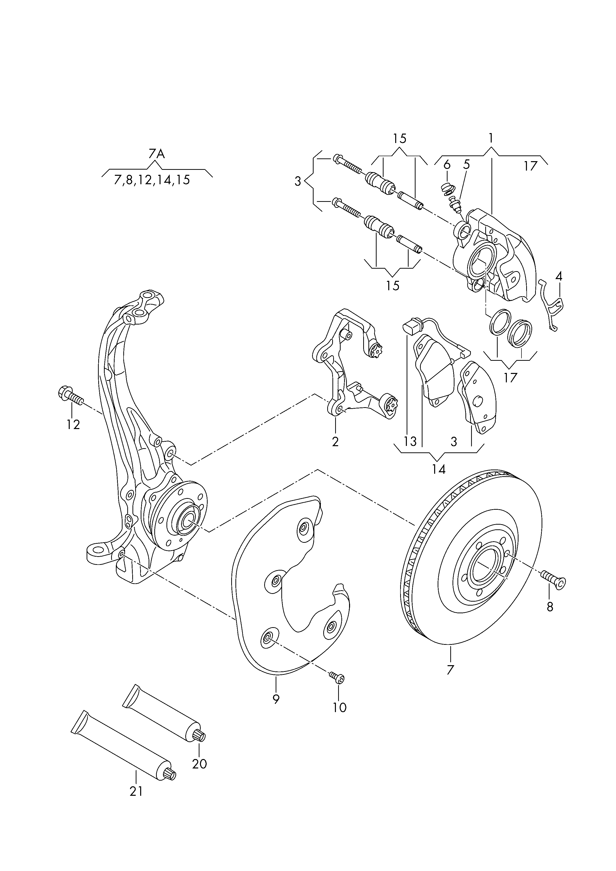 VW 8K0615269A - Комплект принадлежности, спирачен апарат vvparts.bg