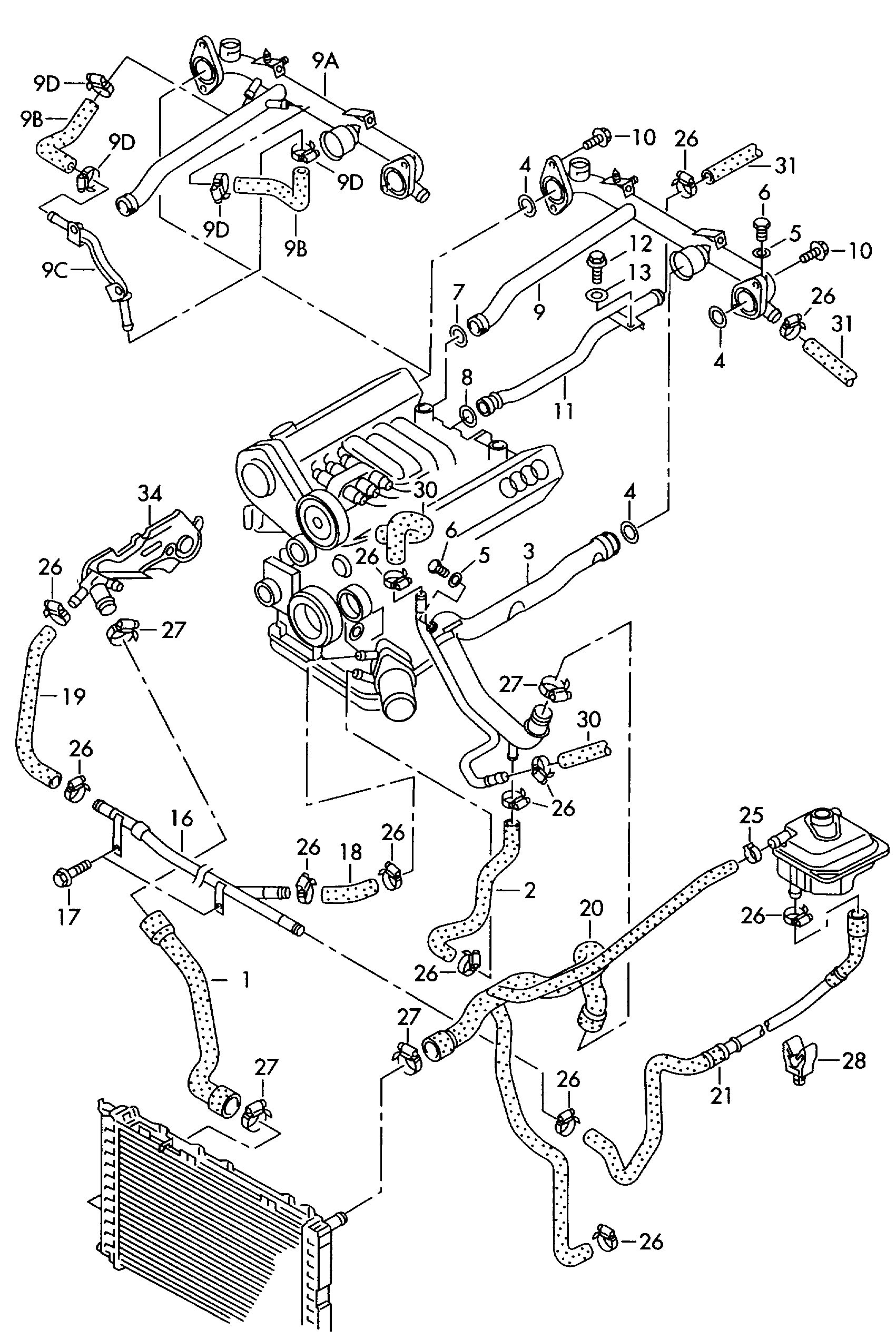 VAG N  90686701 - Радиатор, охлаждане на двигателя vvparts.bg