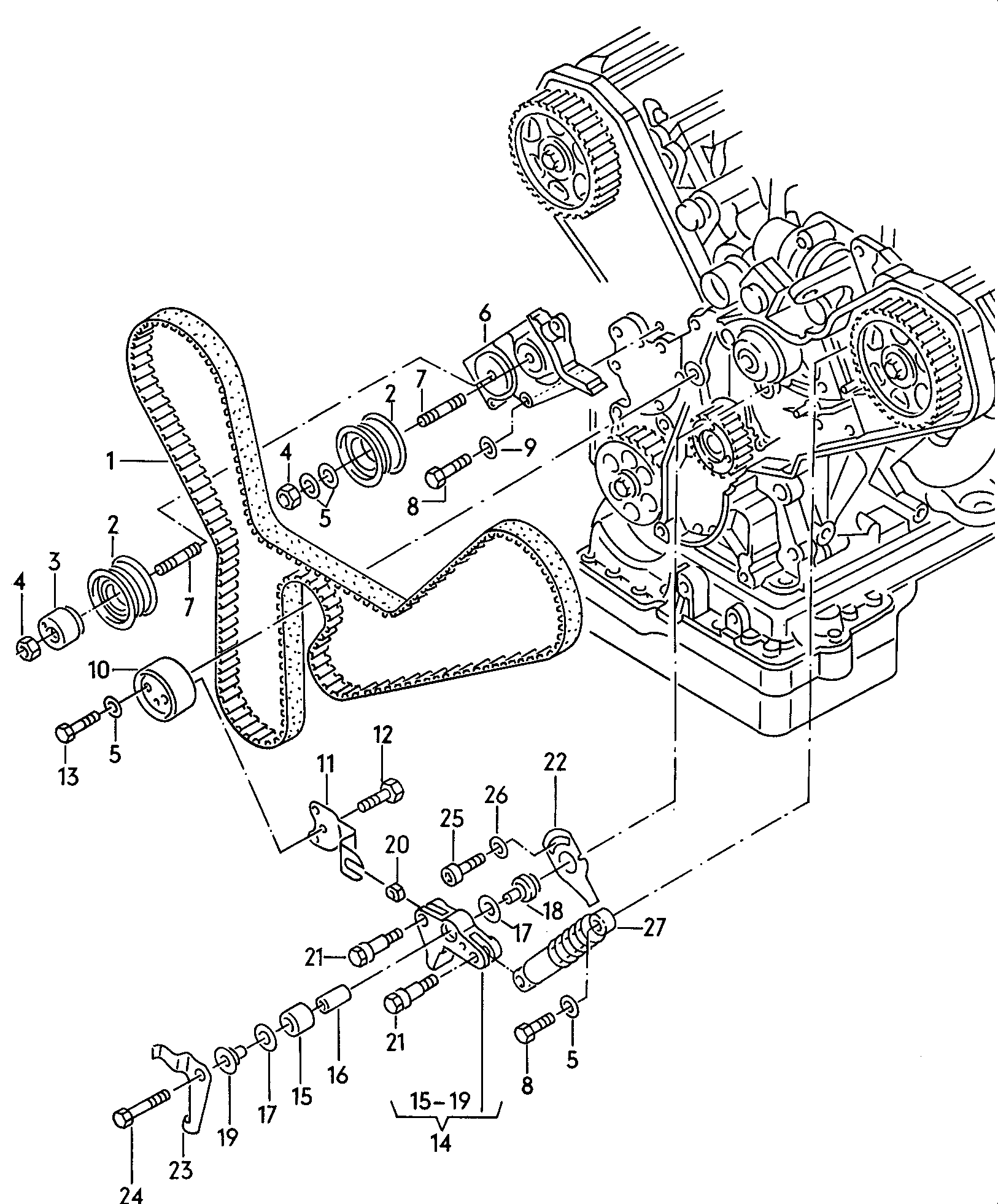 Skoda 077 109 244 A - Паразитна / водеща ролка, зъбен ремък vvparts.bg