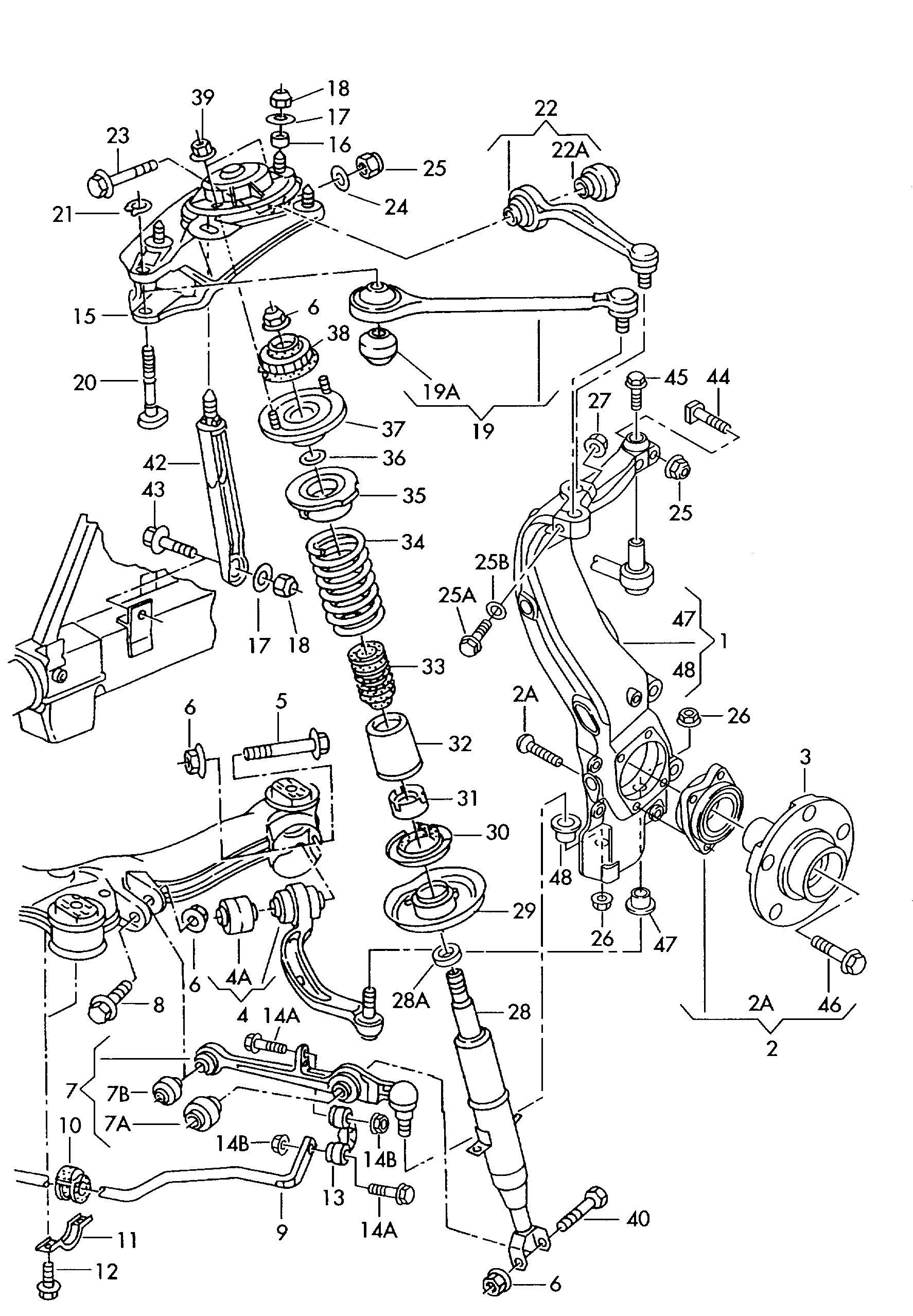 VW 4D0 407 505 H - Носач, окачване на колелата vvparts.bg