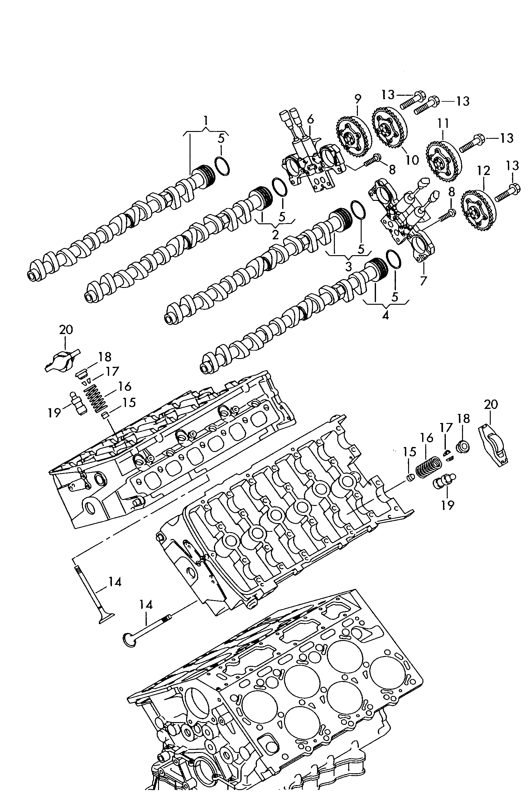 AUDI 022 109 423 B - Повдигач на клапан vvparts.bg