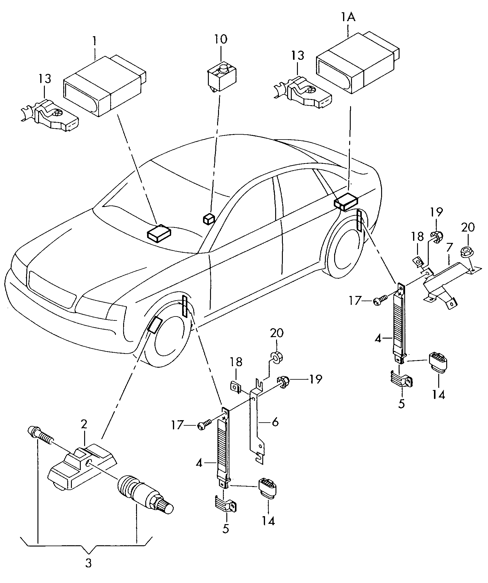 Skoda 4D0907275 - Датчик на колелото, контролна система за налягане в гумите vvparts.bg