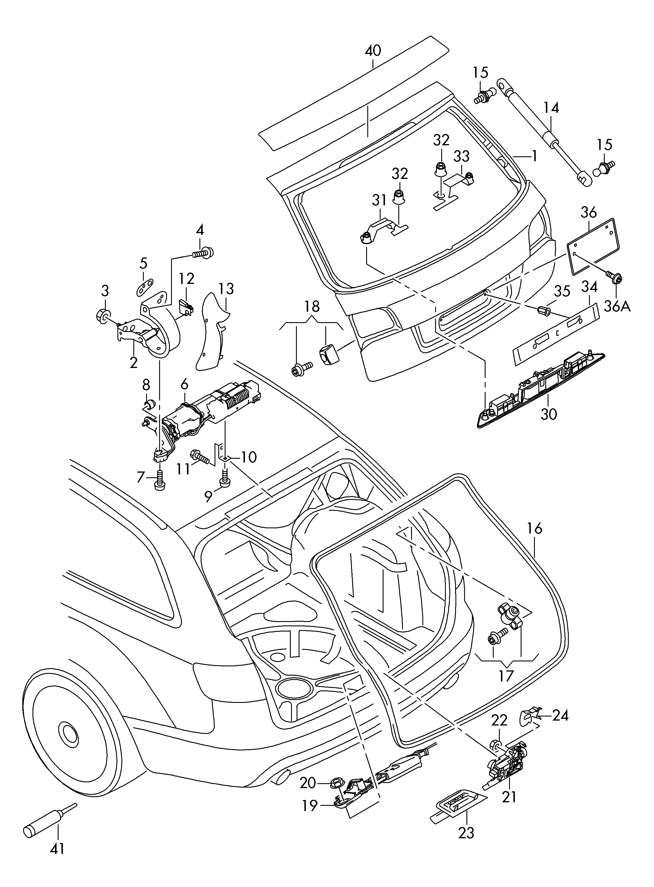 Skoda 4F9 827 552 B - Газов амортисьор, багажно / товарно пространство vvparts.bg