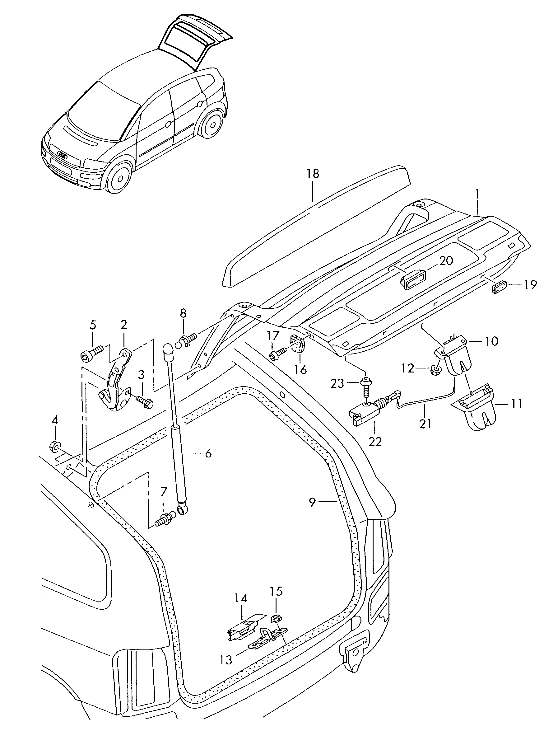 VAG 8Z0898552 - Газов амортисьор, багажно / товарно пространство vvparts.bg