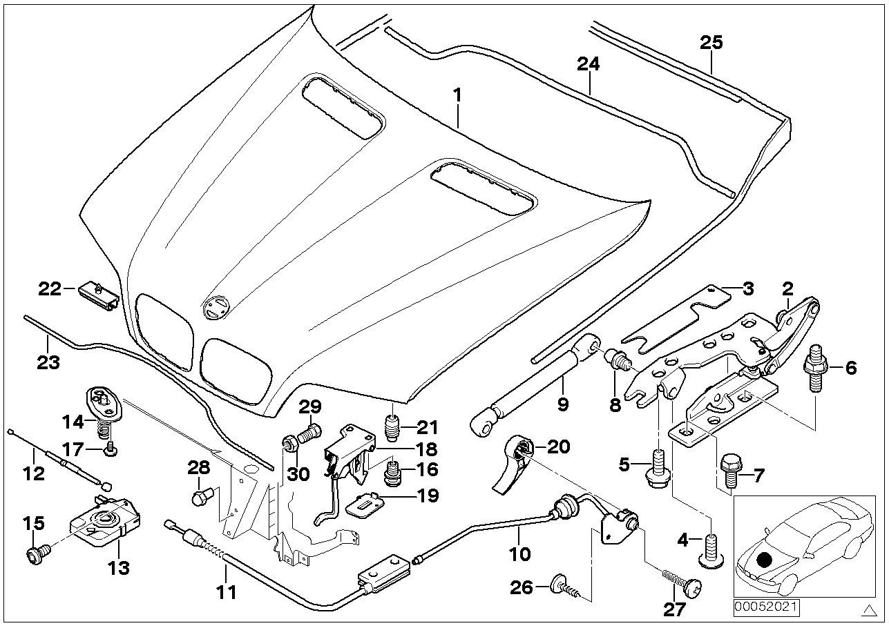 BMW 51238402551 - Газов амортисьор, капак на двигателя vvparts.bg