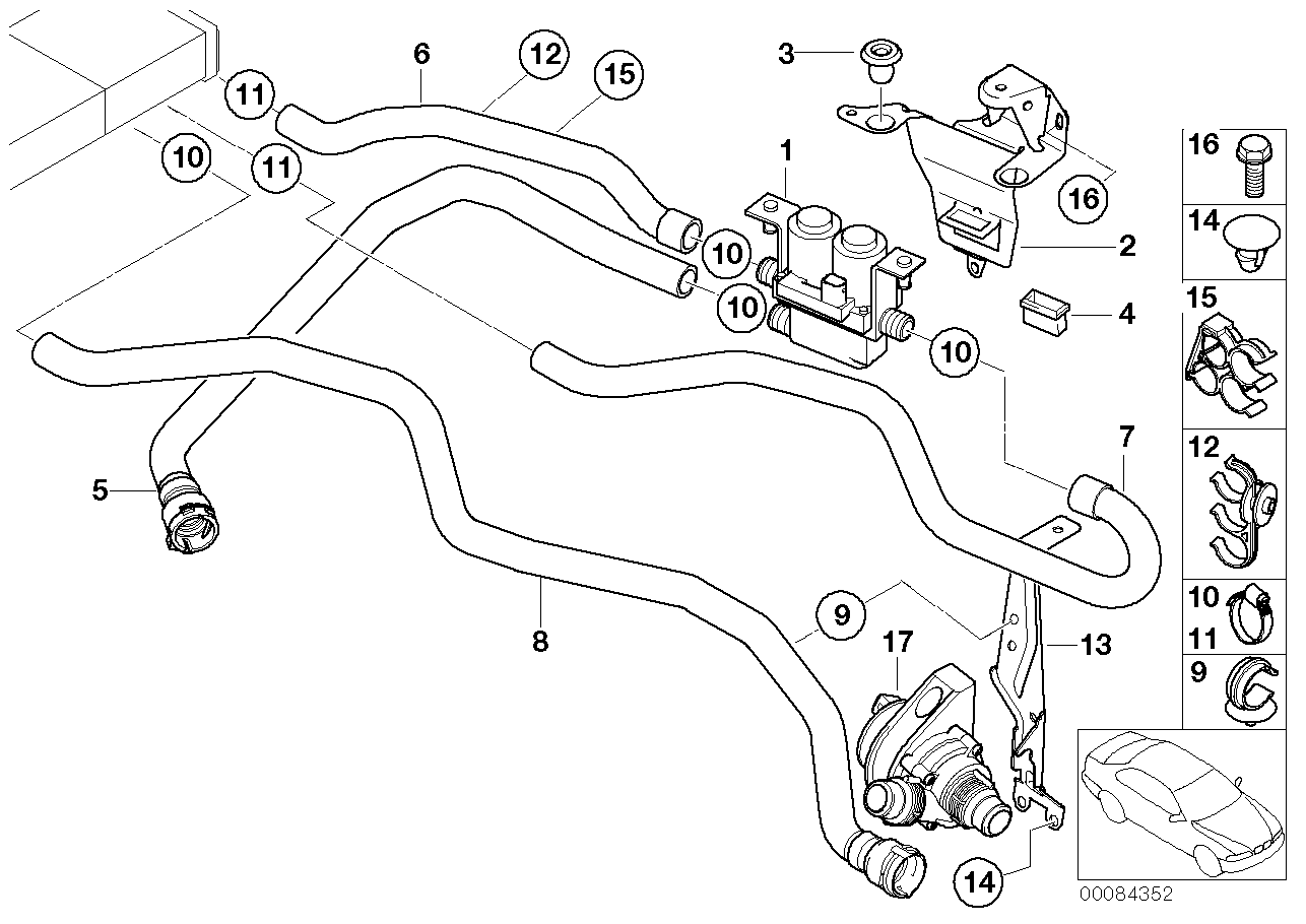 BMW 64 11 6 913 489 - Допълнителна водна помпа vvparts.bg