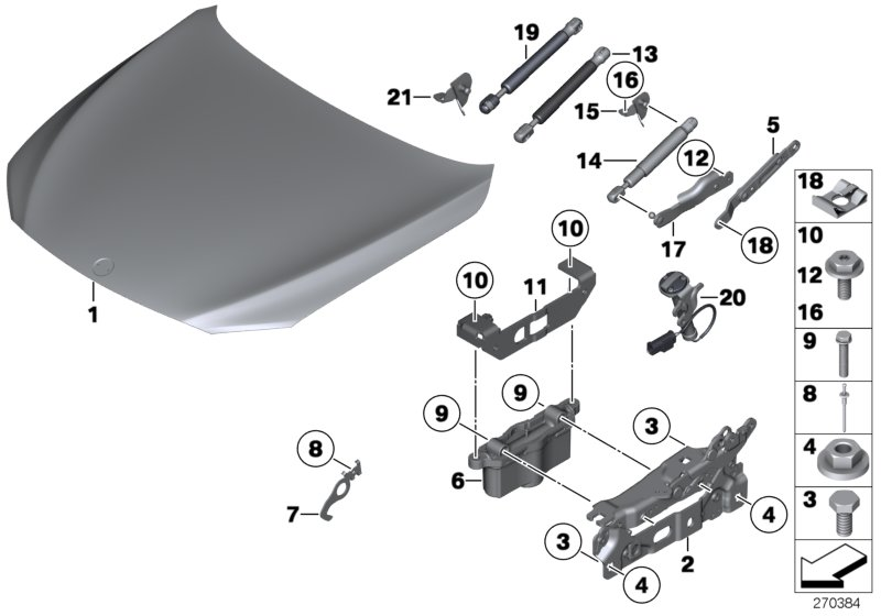 BMW 51.237.185.032 - Газов амортисьор, капак на двигателя vvparts.bg