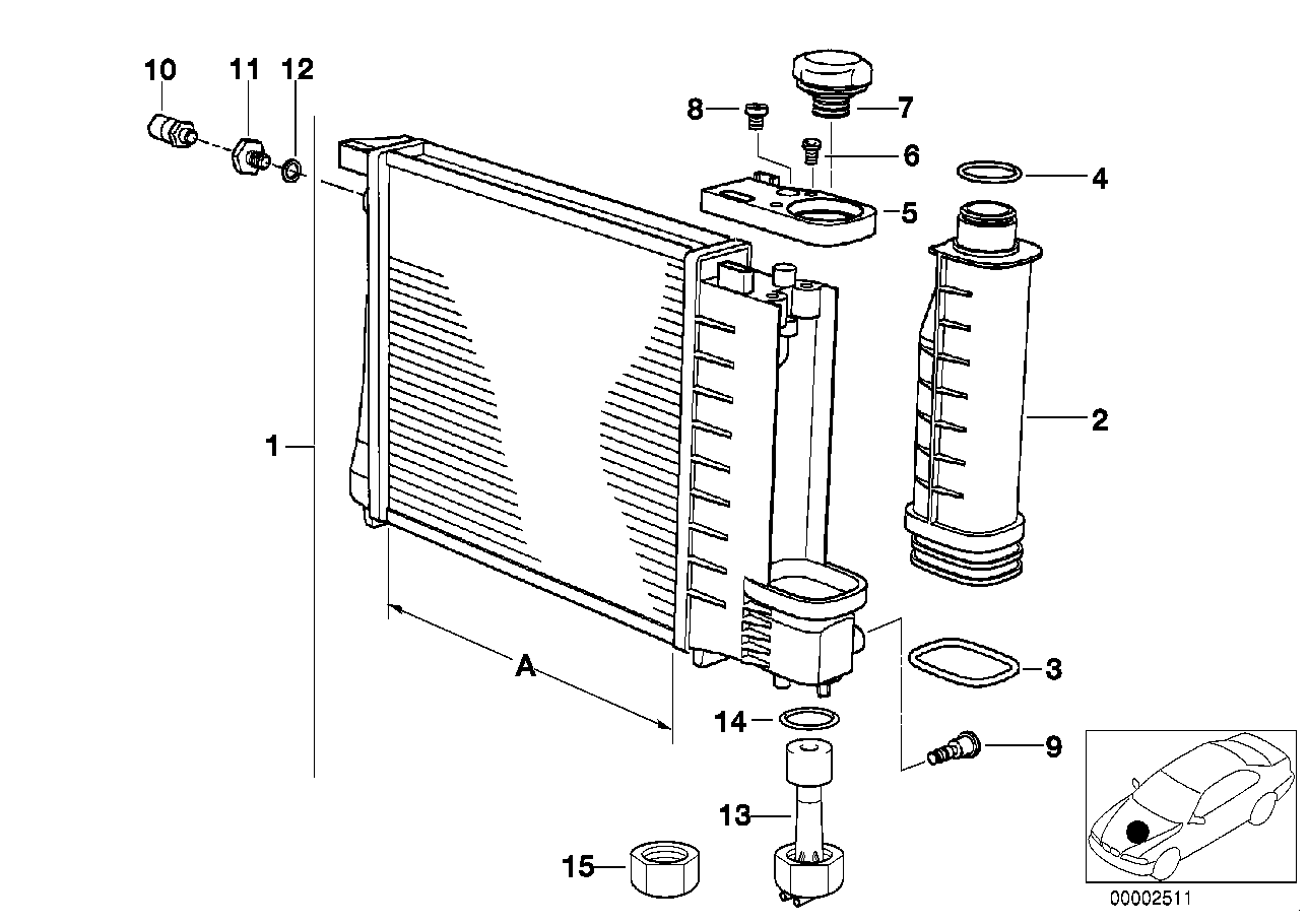 BMW 17 11 1 719 024 - Радиатор, охлаждане на двигателя vvparts.bg