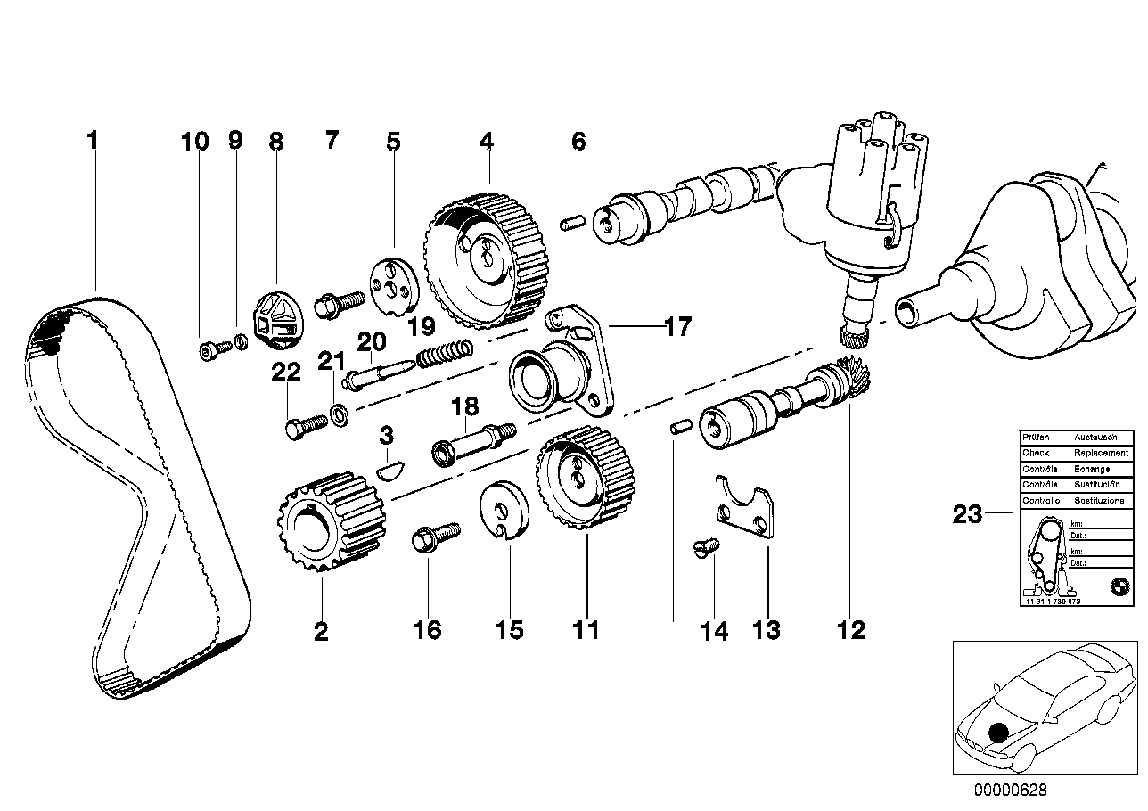 BMW 11 31 1 711 153 - Обтяжна ролка, ангренаж vvparts.bg