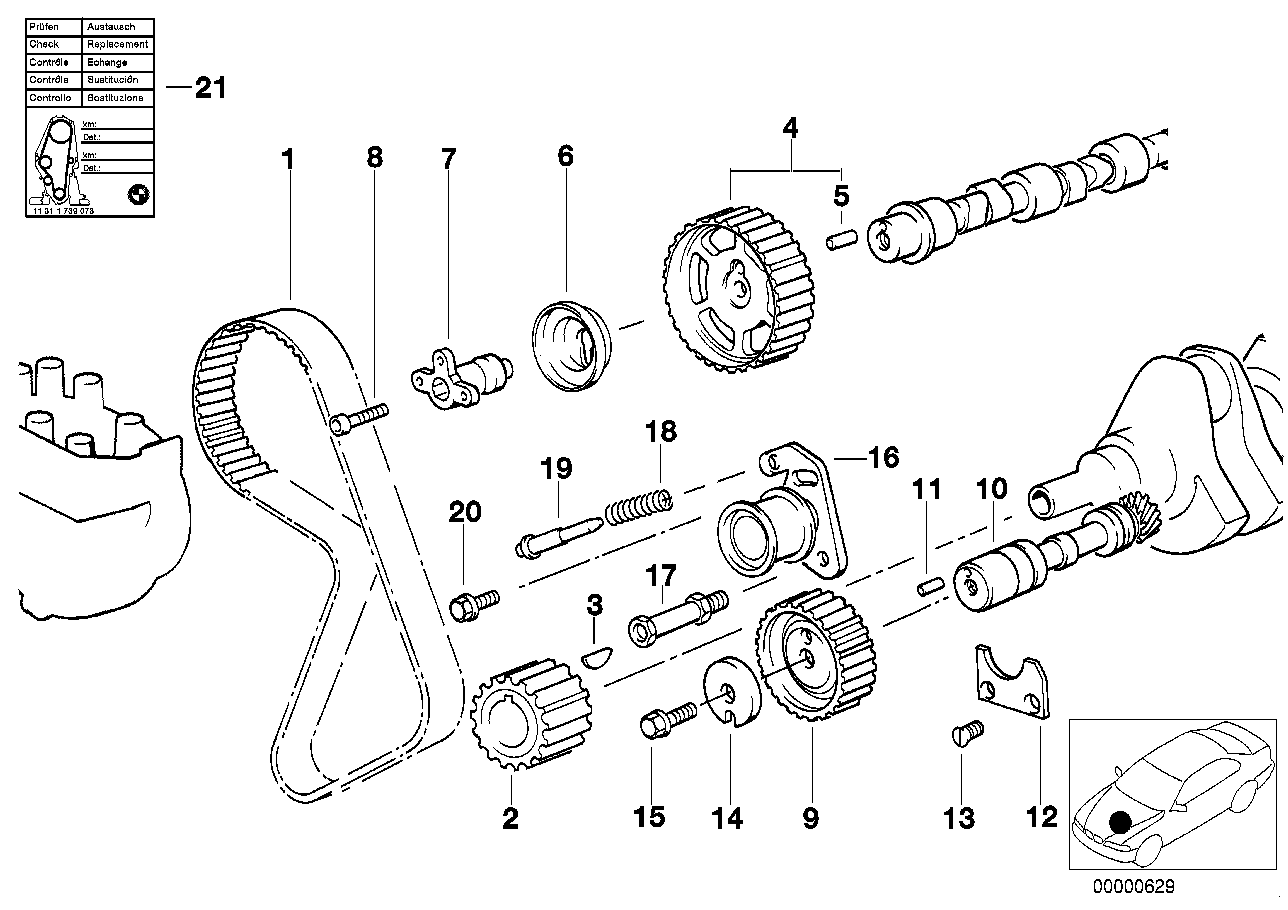 BMW 11311711154 - Обтяжна ролка, ангренаж vvparts.bg