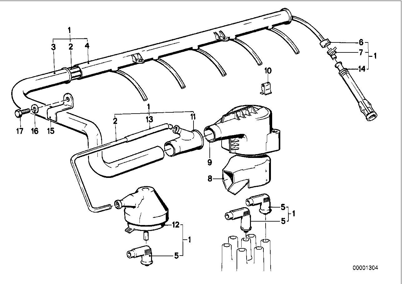 BMW 12 12 1 710 591 - Комплект запалителеи кабели vvparts.bg