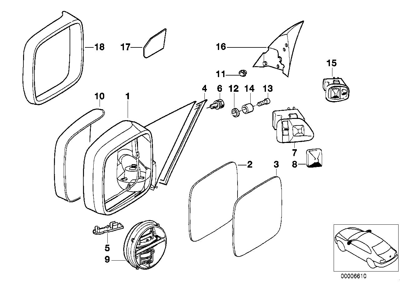 BMW 51168144401 - Външно огледало vvparts.bg