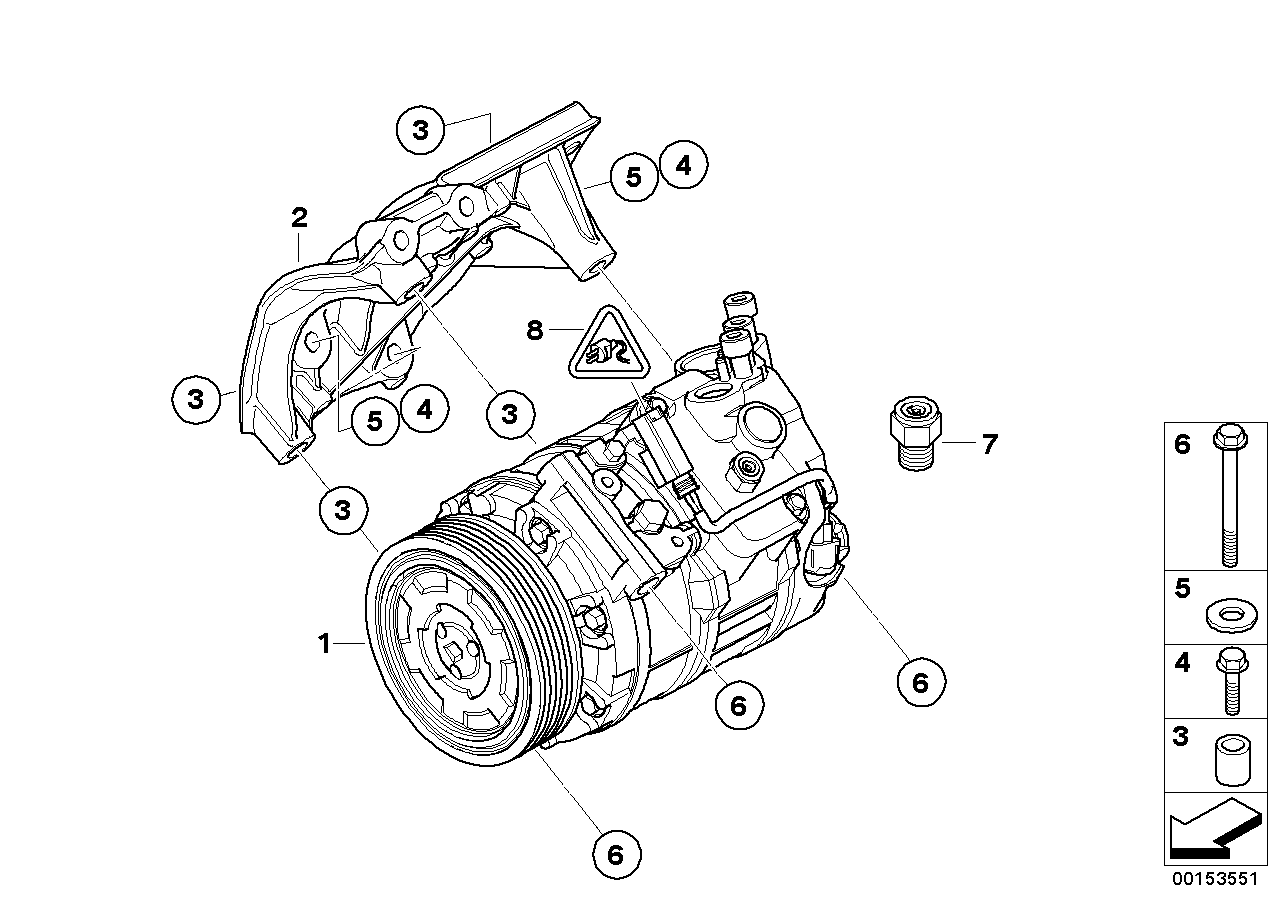 BMW 64 52 6 956 719 - Компресор, климатизация vvparts.bg