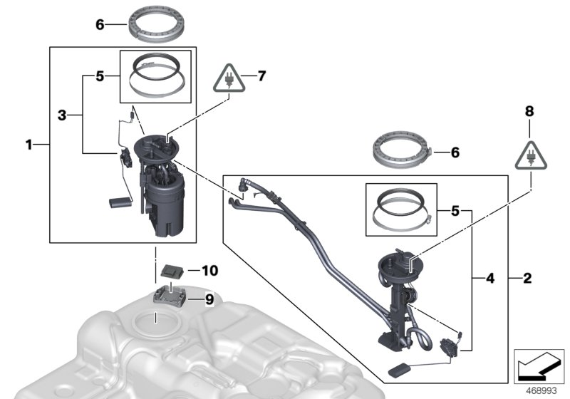 BMW 16 11 7 195 464 - Горивопроводен модул (горивна помпа+сонда) vvparts.bg