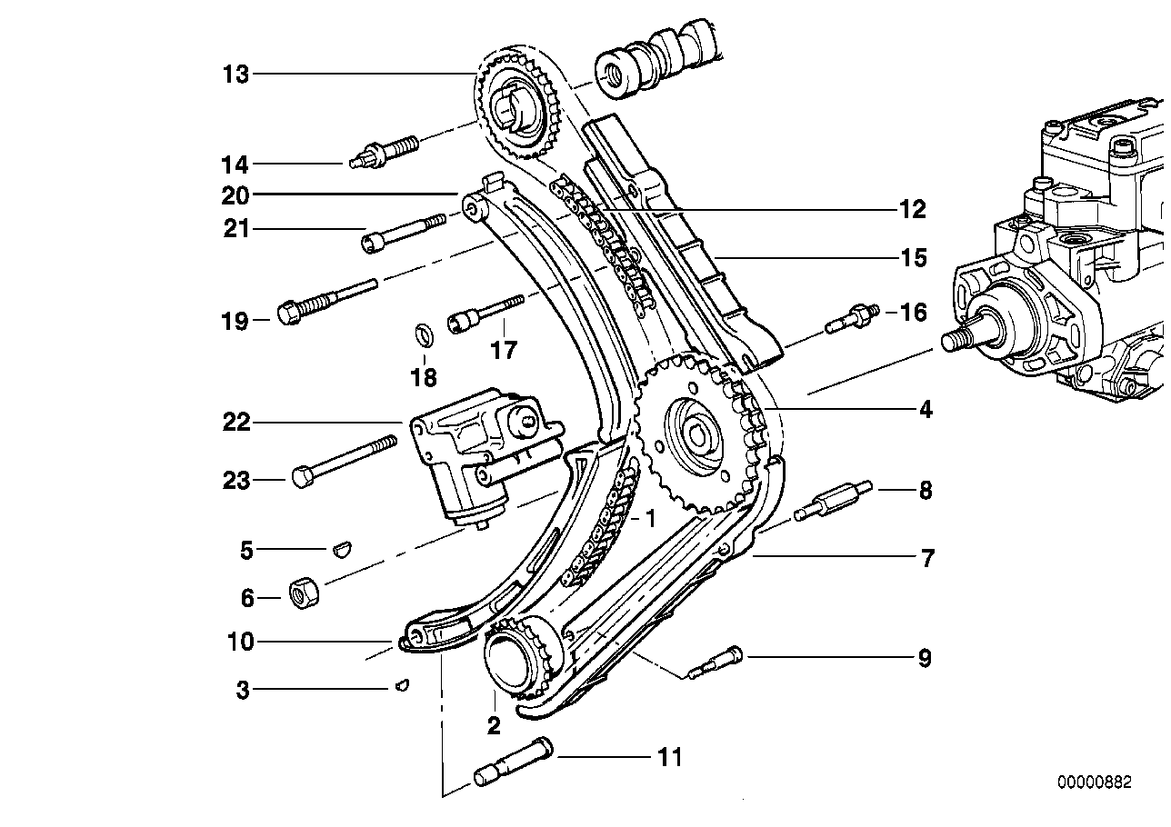 BMW 11 31 2 243 944 - Направляваща шина (плъзгач), ангренажна верига vvparts.bg