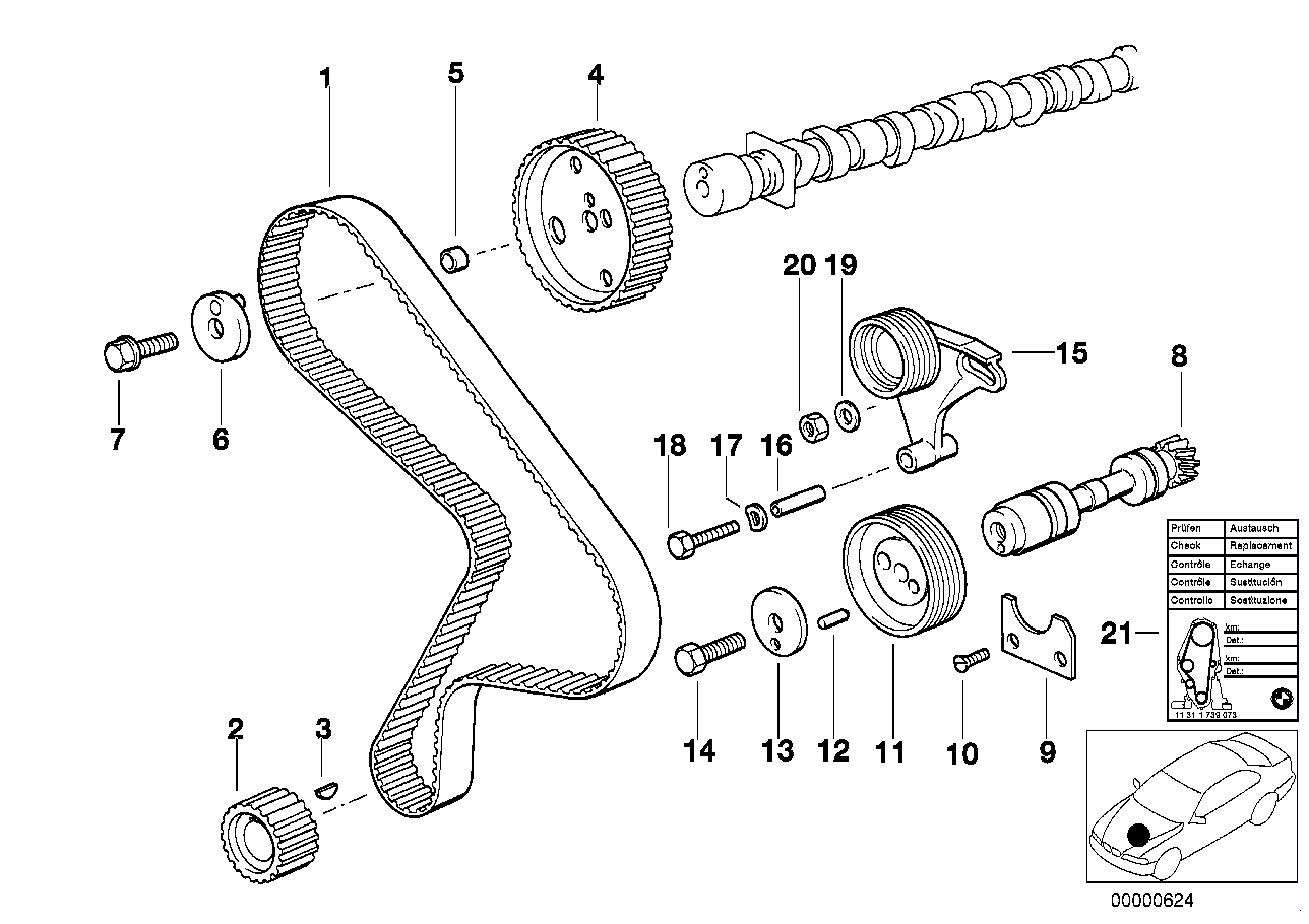 BMW 11 31 1 279 125 - Ангренажен ремък vvparts.bg