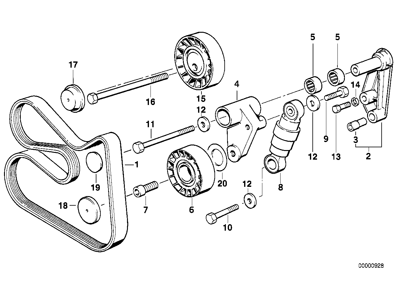 BMW 07 12 9 905 534 - Ремонтен комплект, обтяжно рамо- пистов ремък vvparts.bg