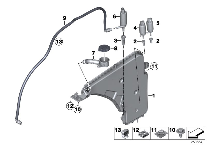 Mini 67127302588 - Водна помпа за миещо устр., почистване на стъклата vvparts.bg