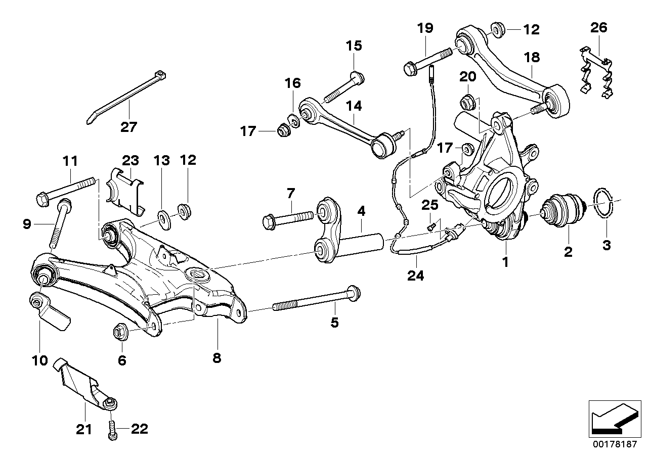 BMW 34 52 1 182 160 - Датчик, обороти на колелото vvparts.bg