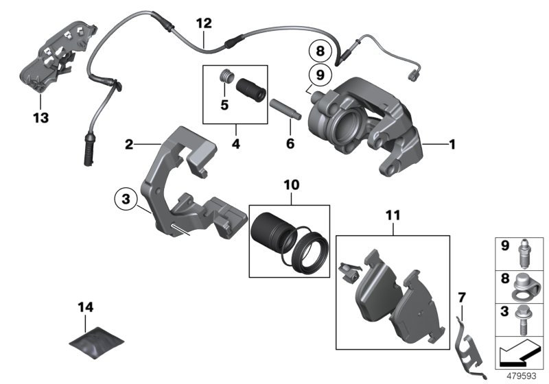 BMW 34216790966 - Комплект спирачно феродо, дискови спирачки vvparts.bg