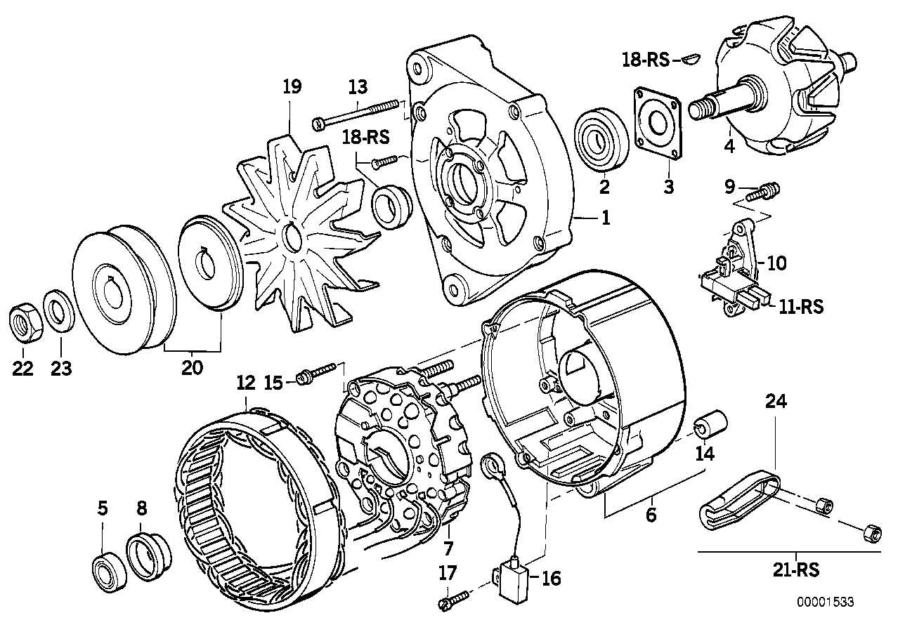 BMW 12 31 1 727 748 - Изправител, генератор vvparts.bg