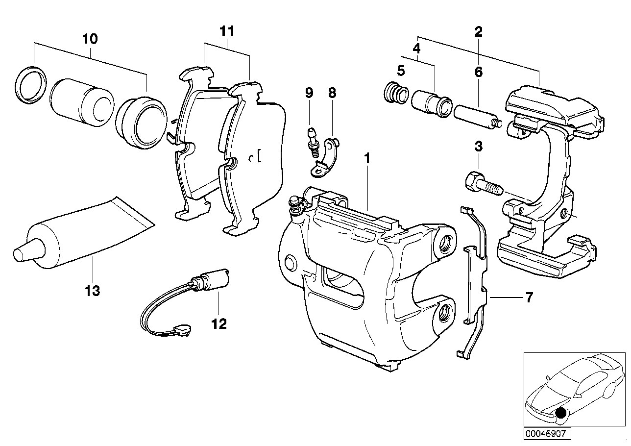 BMW 34 11 1 153 202 - Ремонтен комплект, спирачен апарат vvparts.bg