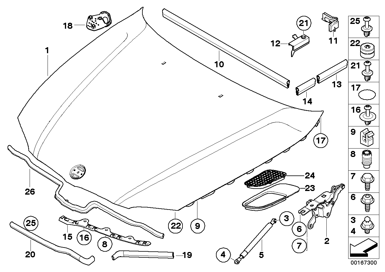 BMW 51237060550 - Газов амортисьор, капак на двигателя vvparts.bg