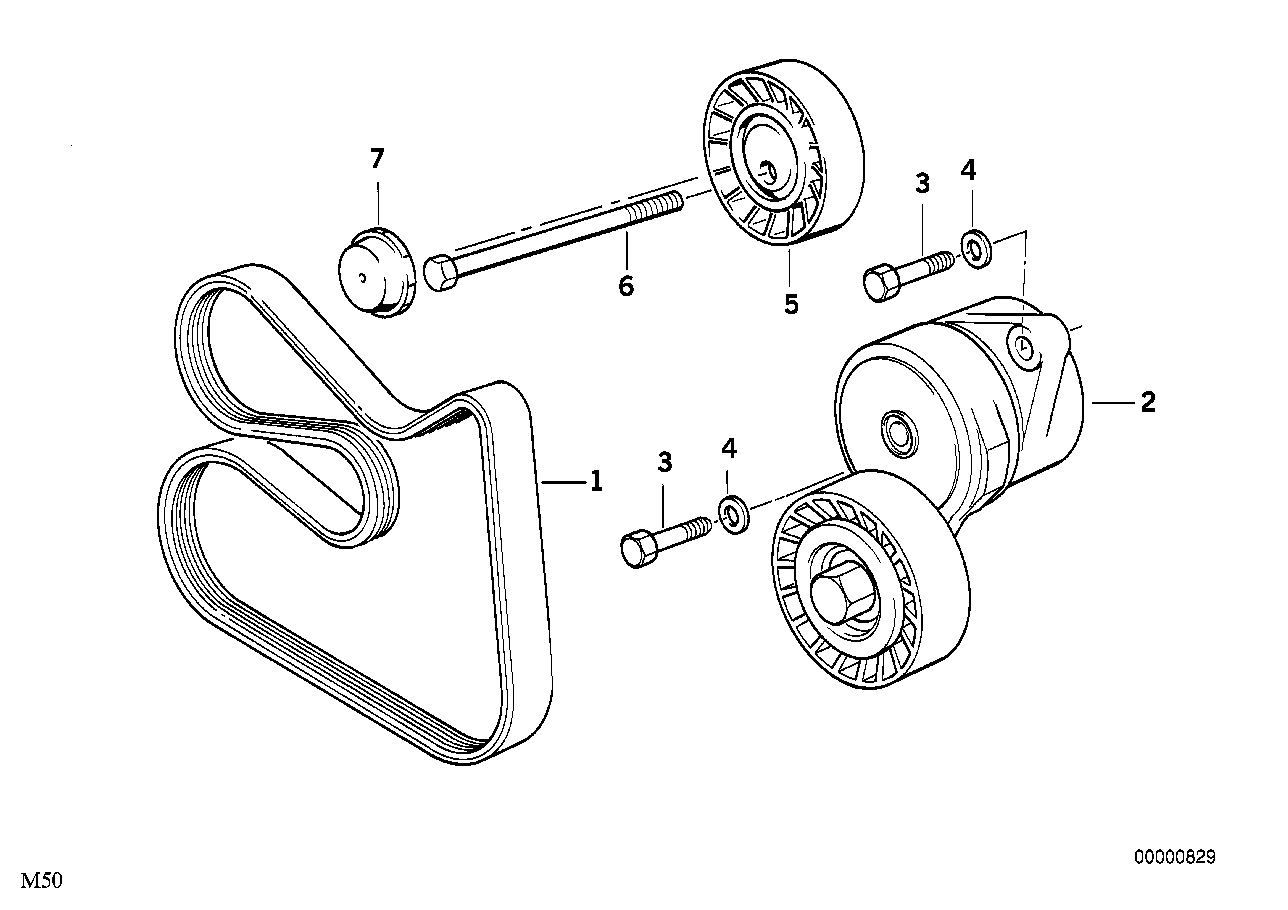 BMW 11 28 1 427 252 - Ремъчен обтегач, пистов ремък vvparts.bg