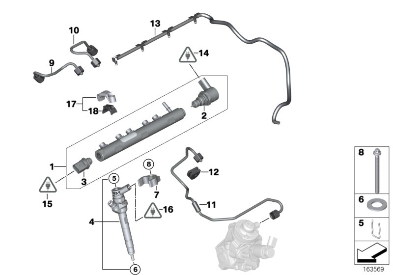 BMW 13 53 7 798 446 - Комплект дюза с държач vvparts.bg