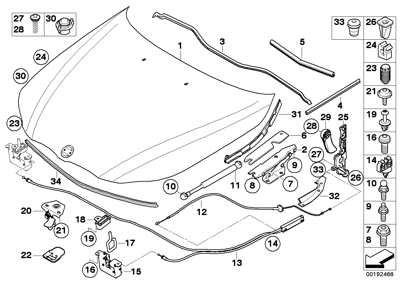 BMW 51237008745 - Газов амортисьор, капак на двигателя vvparts.bg