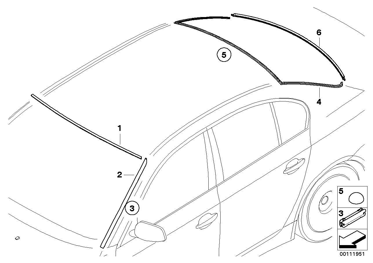 BMW 51 31 7 166 841 - Покривна / защитна лайсна, предно стъкло vvparts.bg