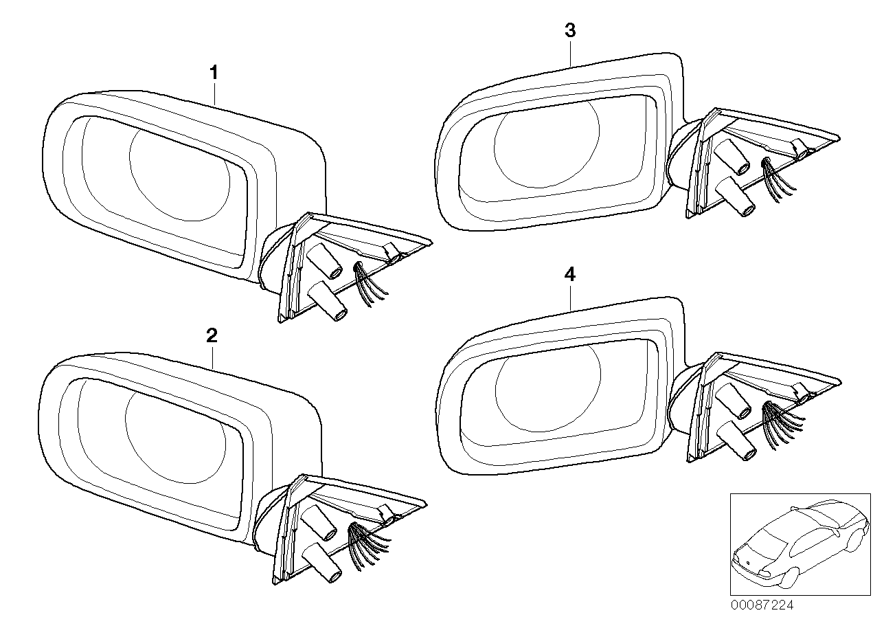 BMW 51 16 8 184 833 - Външно огледало vvparts.bg