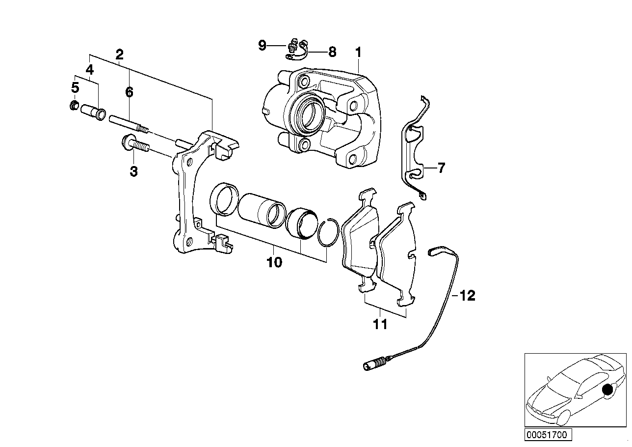 BMW 34 21 6 750 163 - Ремонтен комплект, спирачен апарат vvparts.bg