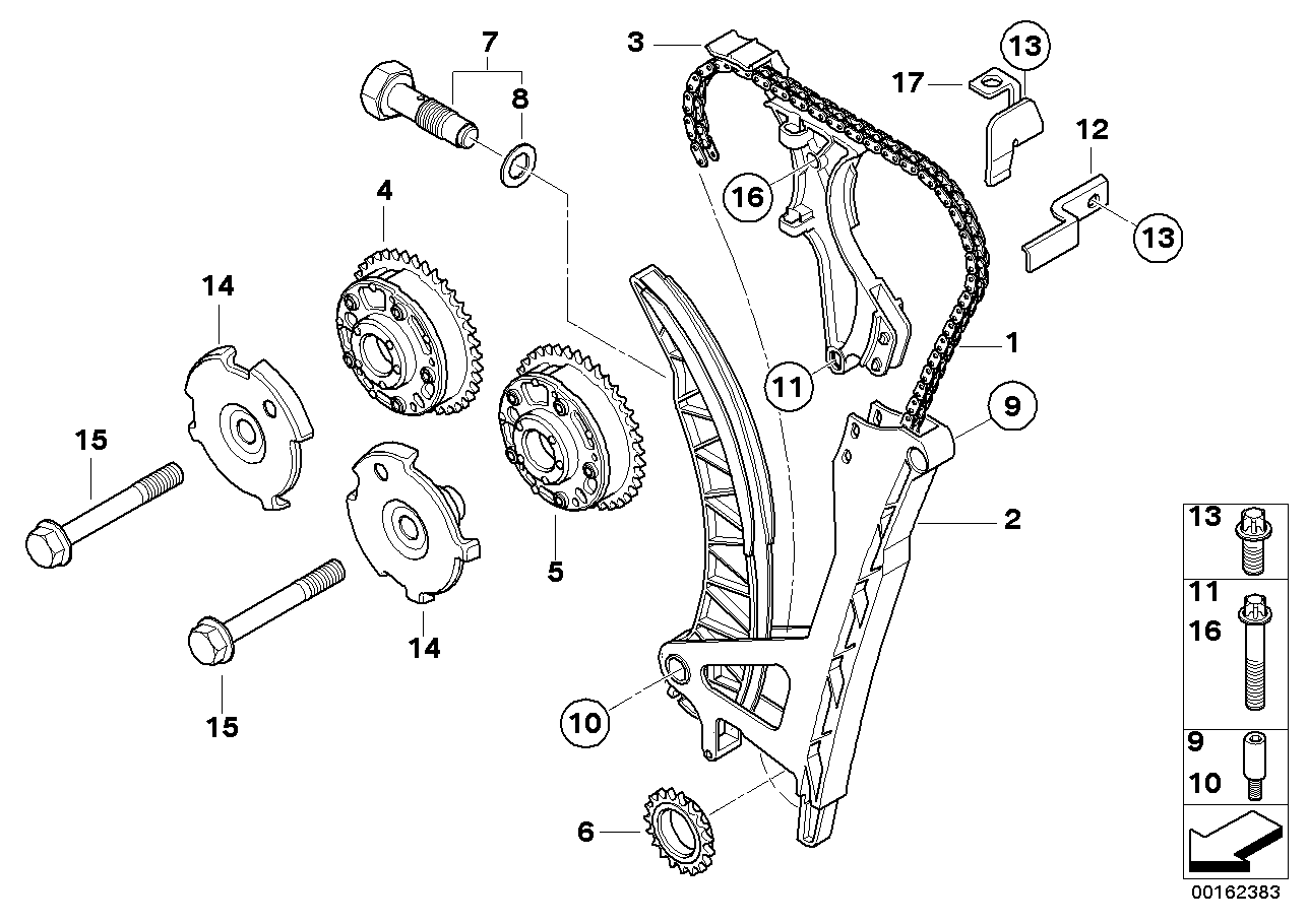 BMW 11 31 7 516 093 - Направляваща шина (плъзгач), ангренажна верига vvparts.bg