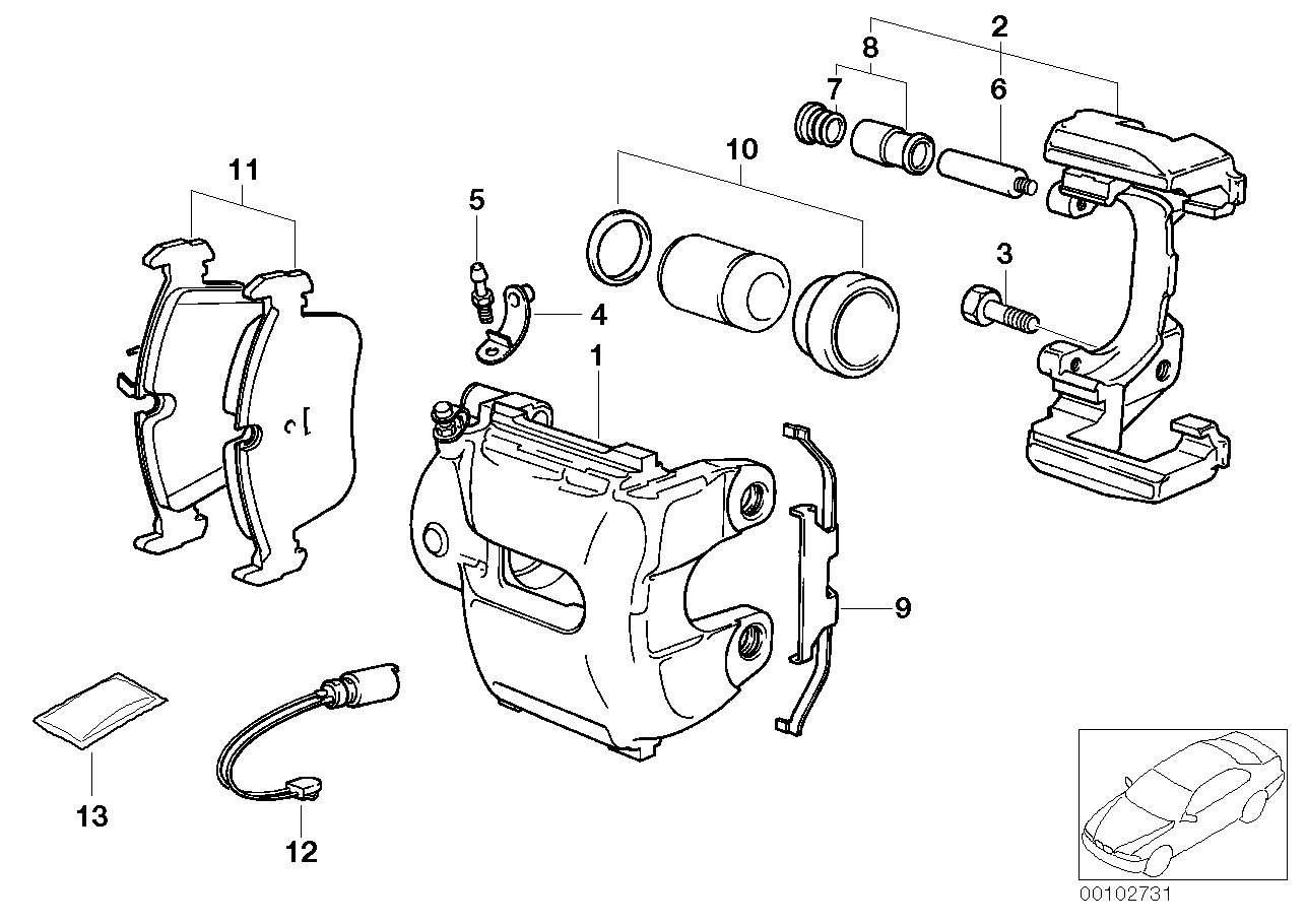 Mini 34116758113 - Ремонтен комплект, спирачен апарат vvparts.bg