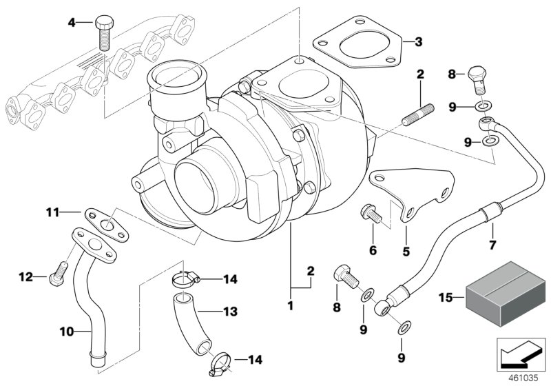 BMW 11422247915 - Масловод, турбина vvparts.bg