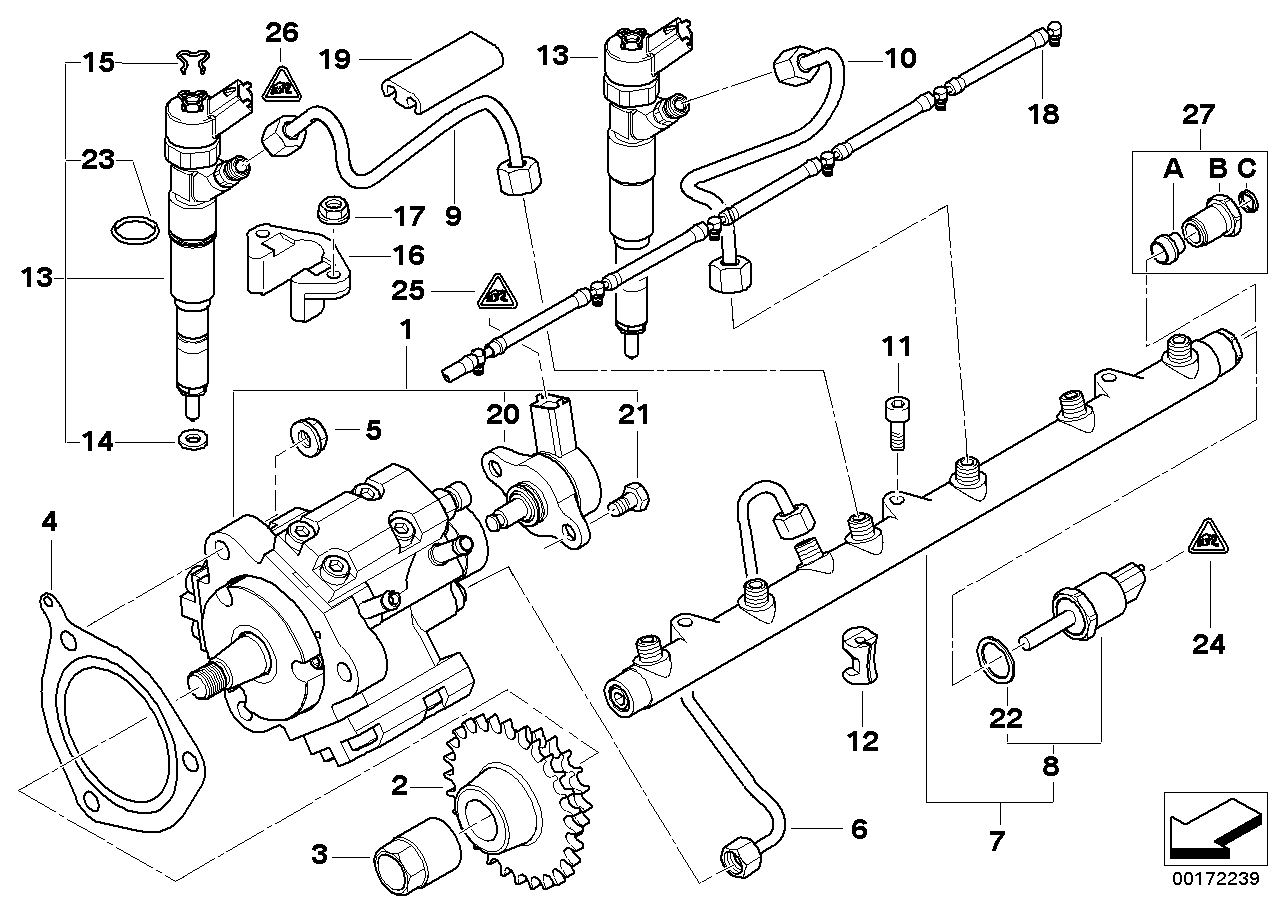 BMW 13 53 7 785 985 - Комплект дюза с държач vvparts.bg