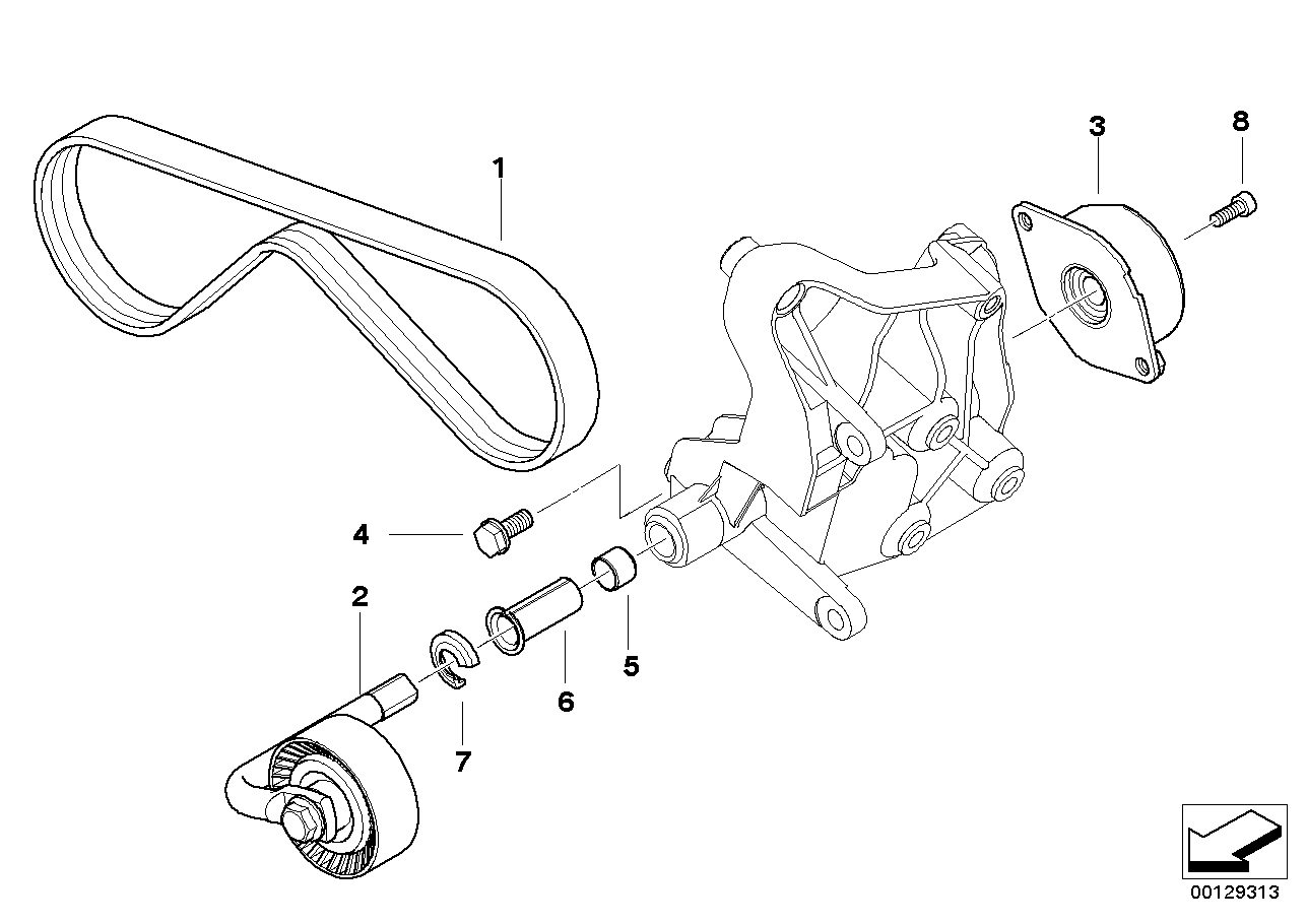 BMW 64 55 7 786 545 - Паразитна / водеща ролка, пистов ремък vvparts.bg