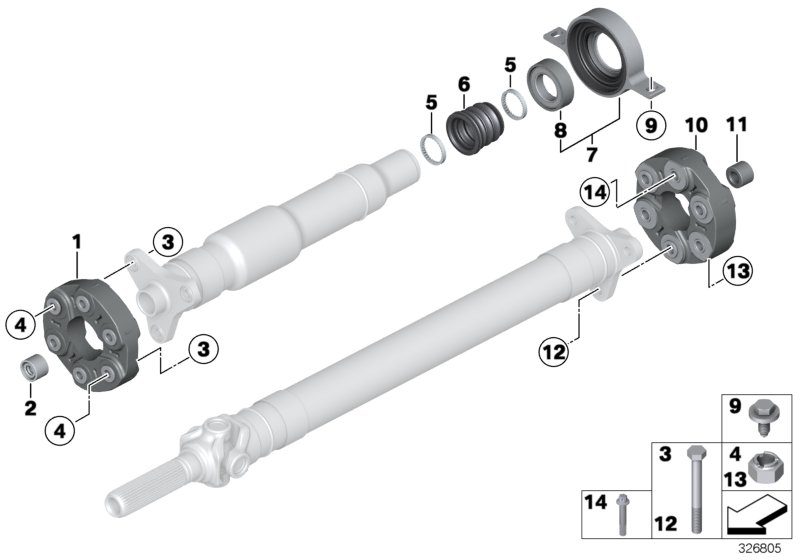 BMW 26 11 7 518 443 - Шарнирно съединение, карданен вал vvparts.bg