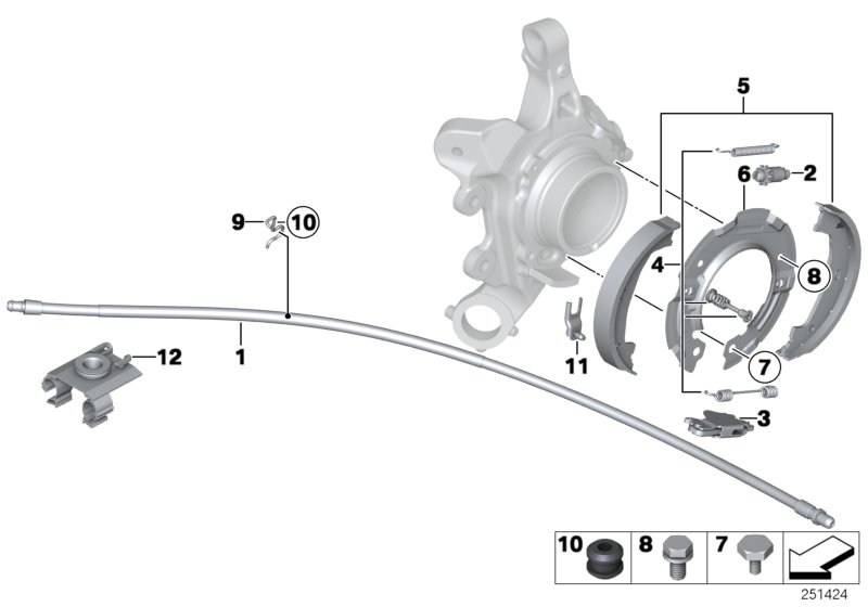 BMW 34410410825 - Комплект принадлежности, челюсти за ръчна спирачка vvparts.bg