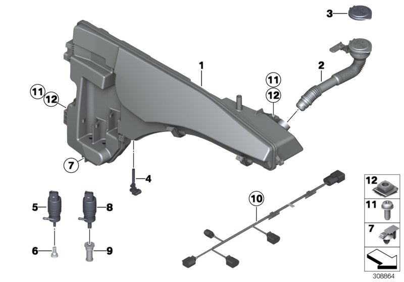 Mini 61 66 7 006 063 - Филтър, вода за измиване на стъклата vvparts.bg