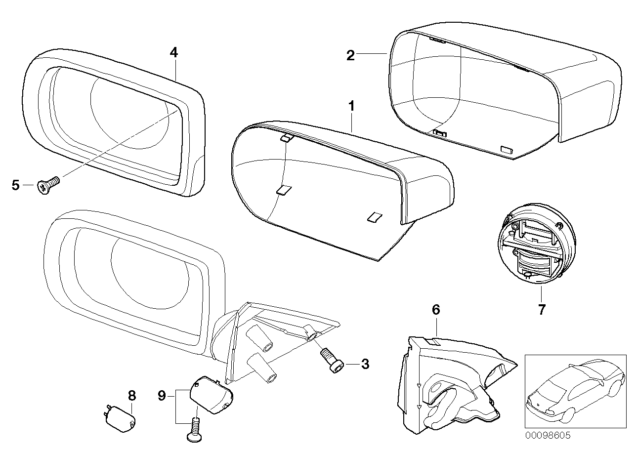 BMW 51168165115 - Външно огледало vvparts.bg