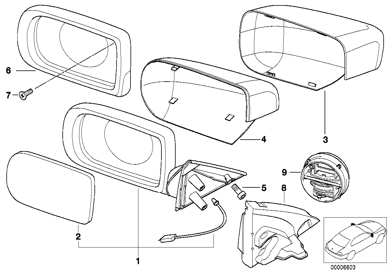 BMW 51 16 8 269 025 - Външно огледало vvparts.bg