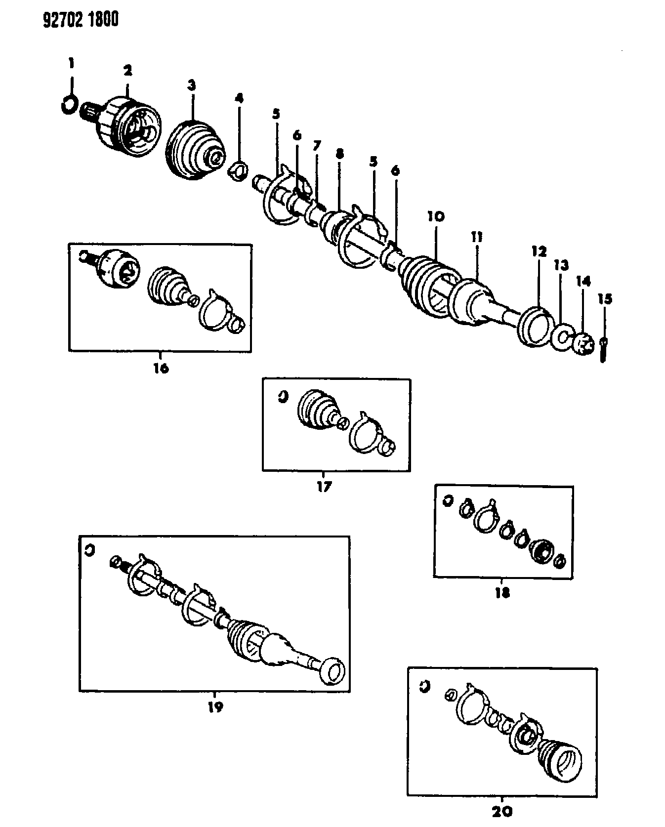 Mitsubishi MB29 7341 - Каре комплект, полуоска vvparts.bg