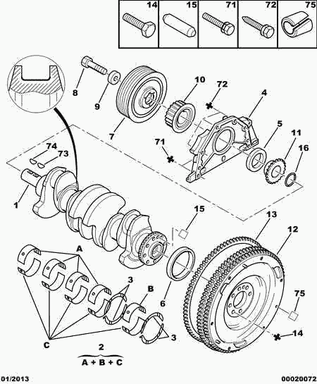 PEUGEOT (DF-PSA) 0515 V6 - Ремъчна шайба, колянов вал vvparts.bg