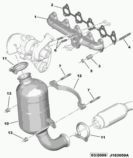 CITROËN 0349.N0 - Уплътнение, изпускателен колектор vvparts.bg