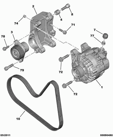 CITROËN/PEUGEOT 98 007 165 80 - Пистов ремък vvparts.bg